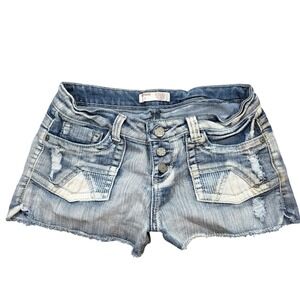 Trashy Sleaze Y2K Micro Mini No Boundaries Distressed Short Low Rise Size 9